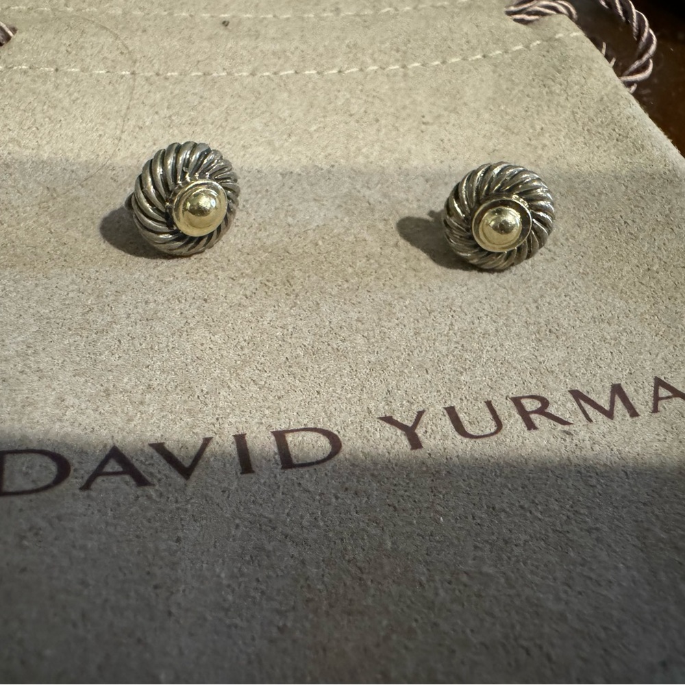 David Yurman silver and gold studs